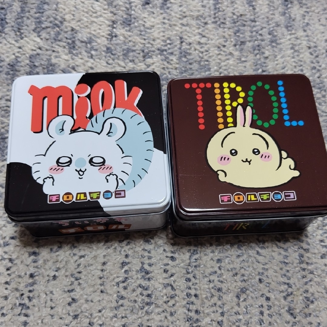 ちいかわ チロルチョコ コラボ うさぎ モモンガ 缶のみ エンタメ/ホビーのおもちゃ/ぬいぐるみ(キャラクターグッズ)の商品写真