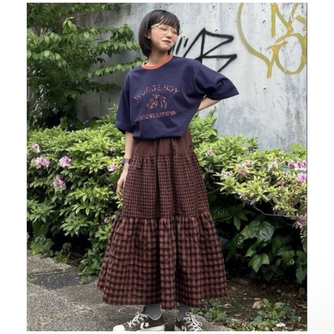 Wudge Boy ワッジボーイ logo ringar Tシャツ ネイビー メンズのトップス(Tシャツ/カットソー(半袖/袖なし))の商品写真