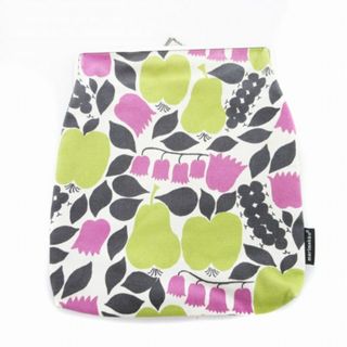マリメッコ(marimekko)のマリメッコ ポーチ がま口 キッサンケッロ 黒 ブラック 緑 グリーン 紫(ポーチ)