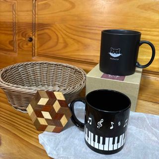 yuzucoマグカップ　かご　寄木コースターまとめ売り(テーブル用品)
