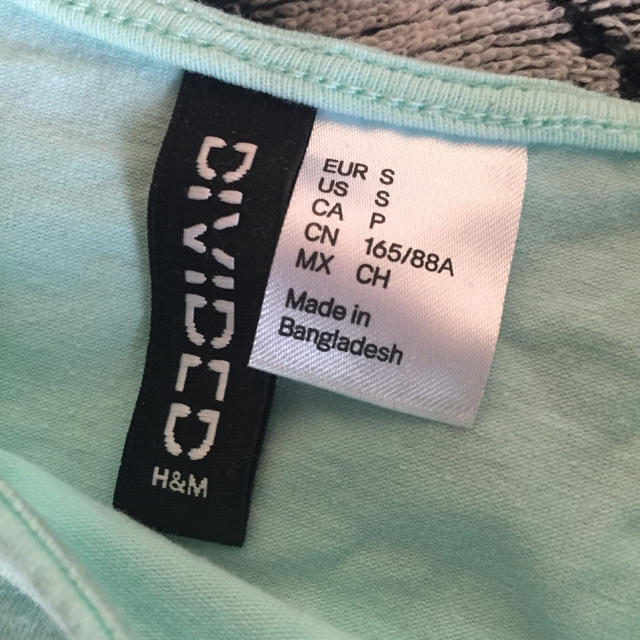 H&M(エイチアンドエム)のH&M チビ Ｔシャツ へそ出し ミントグリーン デイジー レディースのトップス(Tシャツ(半袖/袖なし))の商品写真