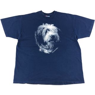 ヘインズ(Hanes)の古着 90年代 ヘインズ Hanes BEARDED COLLIE ビアデッド コリー 犬柄 アニマルTシャツ USA製 メンズXL相当 ヴィンテージ /eaa552522(Tシャツ/カットソー(半袖/袖なし))