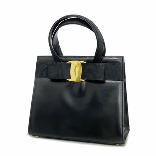 Salvatore Ferragamo - 【5ed6158】サルヴァトーレフェラガモ ハンドバッグ ヴァラ レザー ブラック ゴールド金具【中古】レディース