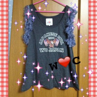 ダブルシー(WC)のW❤C 美品フリンジカットソー(カットソー(半袖/袖なし))