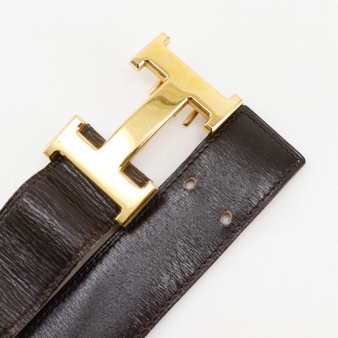 【良品】HERMES エルメス Hロゴ ベルト ⬜︎A刻印 リバーシブル レザー HERMES - 【HERMES】エルメス Hベルト ヴィンテージ