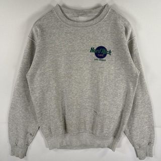 古着 90's/90年代 ハードロックカフェ Hard Rock Cafe スウェット トレーナー バックプリントロゴ ラスベガス M  グレー メンズ(スウェット)