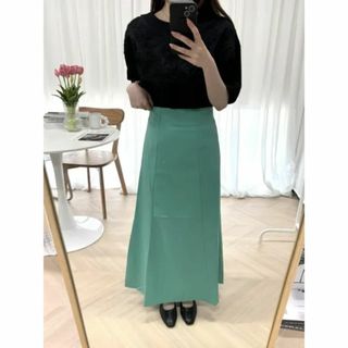 可愛い ハイウエスト タイト スカート ターコイズブルー (ロングスカート)