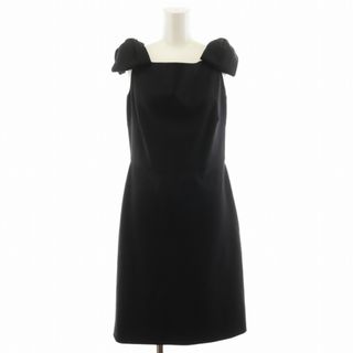 VALENTINO - ヴァレンティノ ヴァレンチノ ワンピース ノースリーブ ひざ丈 リボン 42 黒