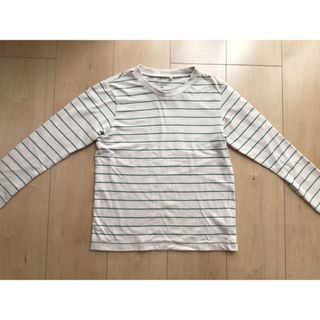 ニシマツヤ(西松屋)の緑ボーダー 長袖Tシャツ 130(Tシャツ/カットソー)