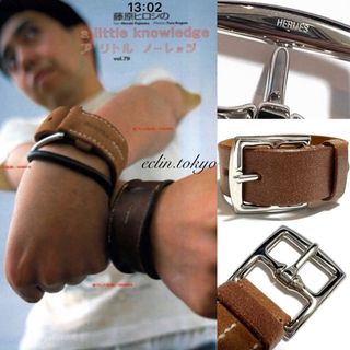 エルメス(HERMES)のHERMES 《藤原ヒロシ》エトリビエール レザー バングル E4626(バングル/リストバンド)