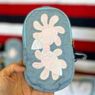 ＜正規品＞ツインポーチ♡ガーデニア♡ダスティブルー♡ハワイアンキルト(ポーチ)
