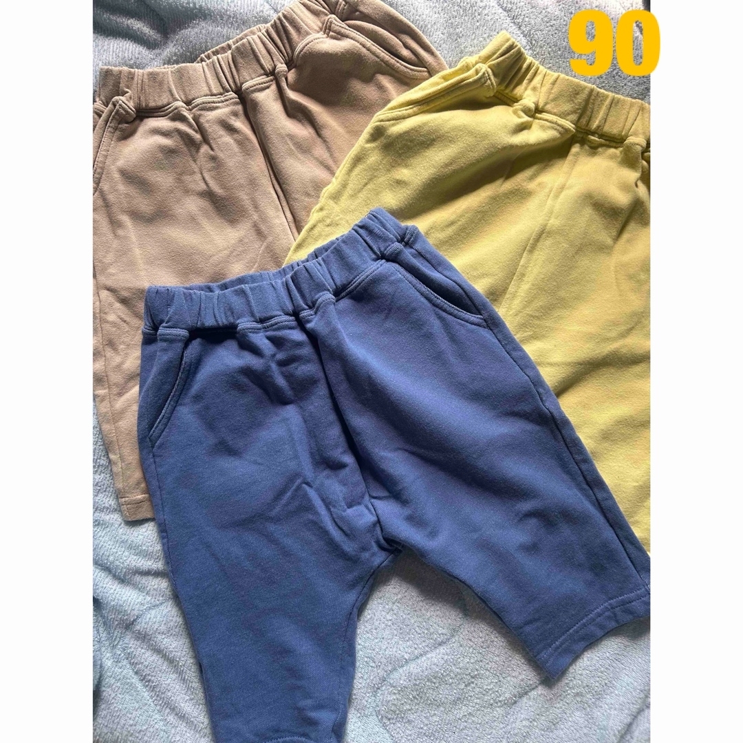 GU(ジーユー)のused】BABY サマナルパンツ(7分丈)90サイズ 3本セット キッズ/ベビー/マタニティのキッズ服男の子用(90cm~)(パンツ/スパッツ)の商品写真