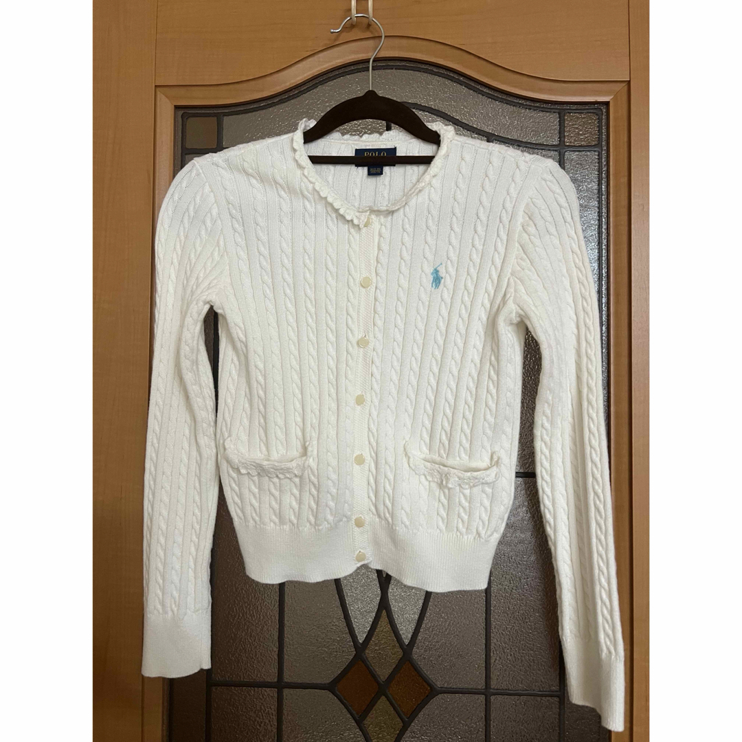 Ralph Lauren(ラルフローレン)の【美品】ラルフローレン　カーディガン　140 白　ホワイト キッズ/ベビー/マタニティのキッズ服女の子用(90cm~)(カーディガン)の商品写真