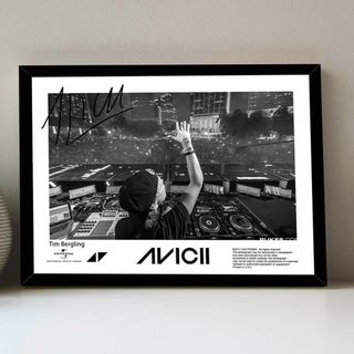 3-アヴィーチー　Avicii　 ヒップホップ　A4サイズ　ポスター　白黒(フォトフレーム)