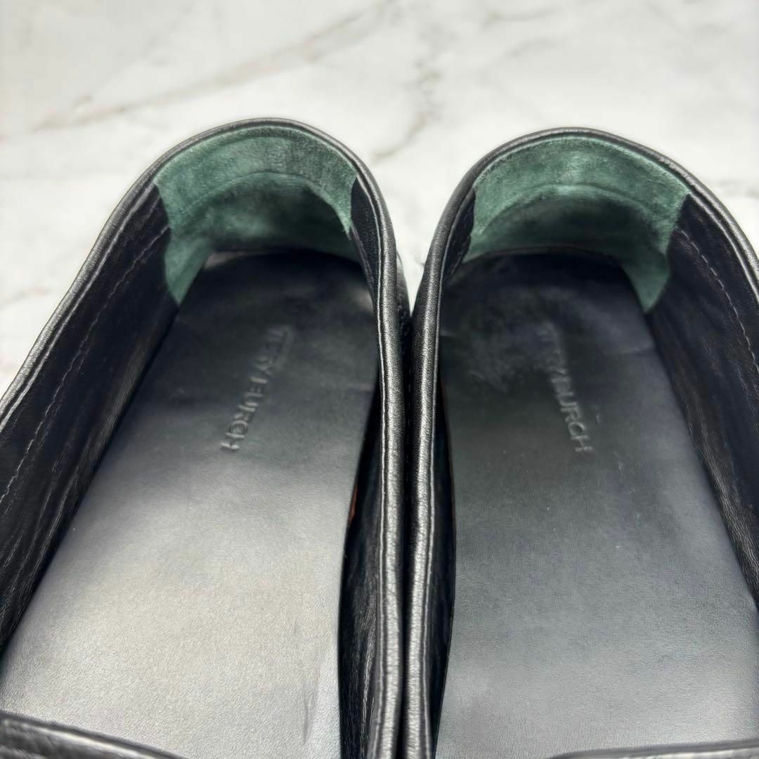 Tory Burch(トリーバーチ)の【美品】TORY BURCH トリバーチ ブラック レザー スリッポン 24 レディースの靴/シューズ(スリッポン/モカシン)の商品写真