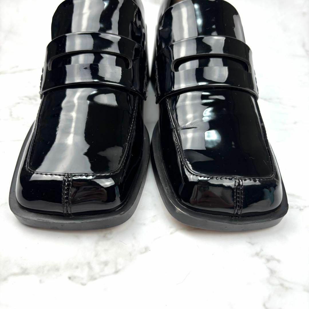 ZARA(ザラ)の【美品】ZARA ザラ エナメル コインローファー 23.5 ブラック レディースの靴/シューズ(ローファー/革靴)の商品写真