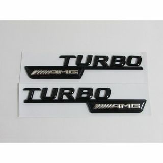 メルセデスベンツ TURBO AMG サイドエンブレム エンブレムブラック 艶有(車外アクセサリ)