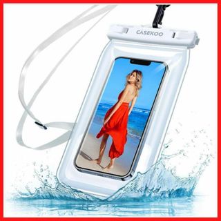 防水スマホケース IPX8認定 完全防水 水に浮く クリア 最大6.7インチ対応(その他)
