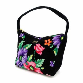 フェイラー(FEILER)のFEILER / フェイラー ■花柄 シュニール織 ショルダーバッグ ハンドバッグ ブラック 【バッグ/バック/BAG/鞄/カバン】 ブランド【中古】 [0990014375](ハンドバッグ)