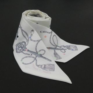 エルメス(HERMES)のエルメス HERMES スカーフ ツイリー シルク ホワイト系 レディース 送料無料【中古】 h31159a(バンダナ/スカーフ)