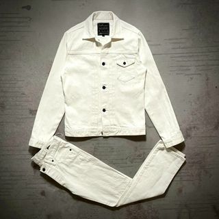 クロ(KURO)の美品 KURO 1st 生成り デニム セットアップ S(Gジャン/デニムジャケット)