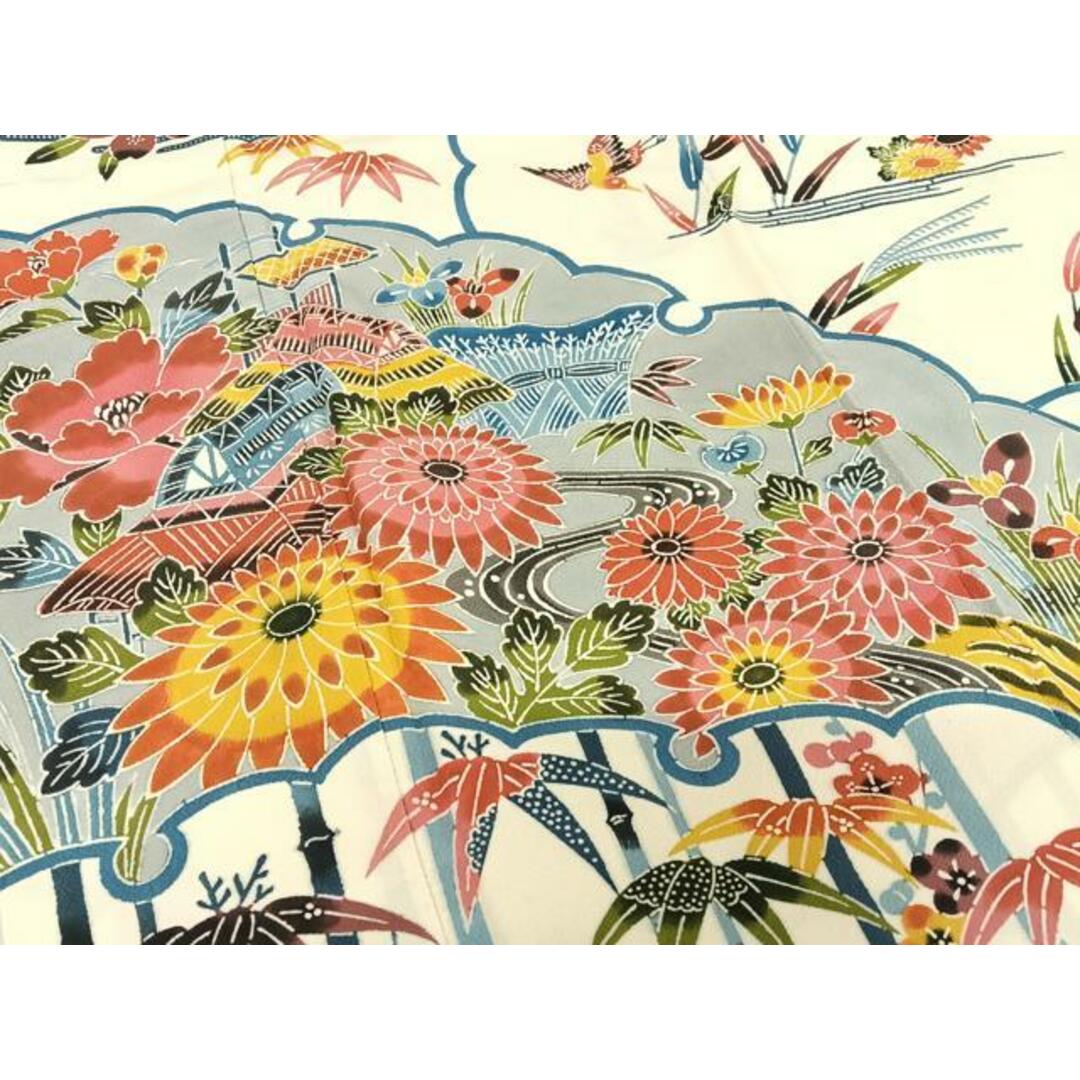平和屋着物○紅型 振袖 風景花鳥文 松竹梅 正絹 逸品 AAAU8146zg 平和屋着物○紅型 振袖 風景花鳥文 松竹梅 正絹 逸品 AAAU8146zg