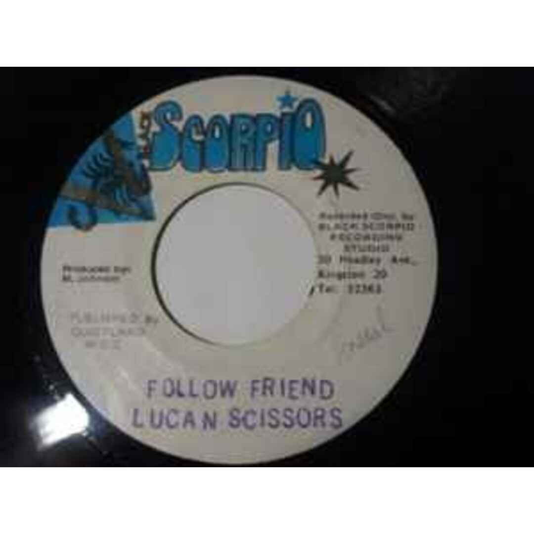 ジャマイカ7” Lucan Scissors Follow Friend NONE Black Scorpio /00080 エンタメ/ホビーのエンタメ その他(その他)の商品写真