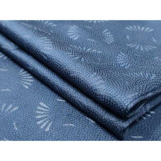 平和屋着物▽上質な小紋　単衣　舞花文　正絹　逸品　AAAU0934iu(着物)