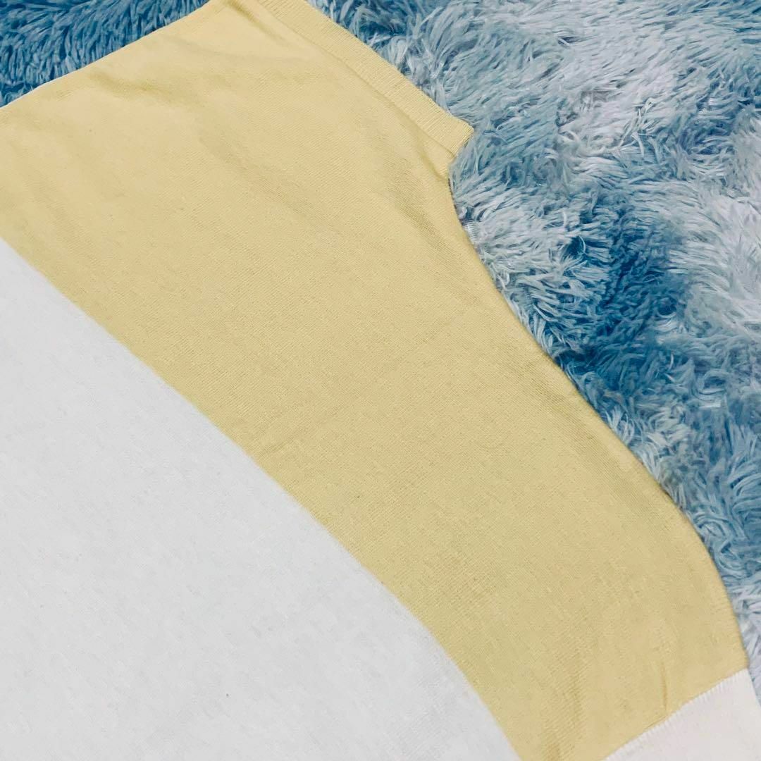 NAIGAI(ナイガイ)の美品✨ NAIGAI ナイガイ 半袖 ストライプ サマーニット ツートン 春夏 レディースのトップス(ニット/セーター)の商品写真