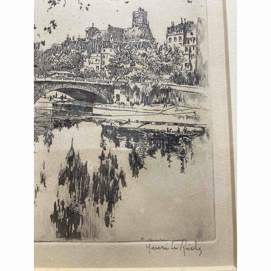 銅版画　エッチング　フランスアンティーク　アンリ・ル・リッシュ作 エンタメ/ホビーの美術品/アンティーク(版画)の商品写真