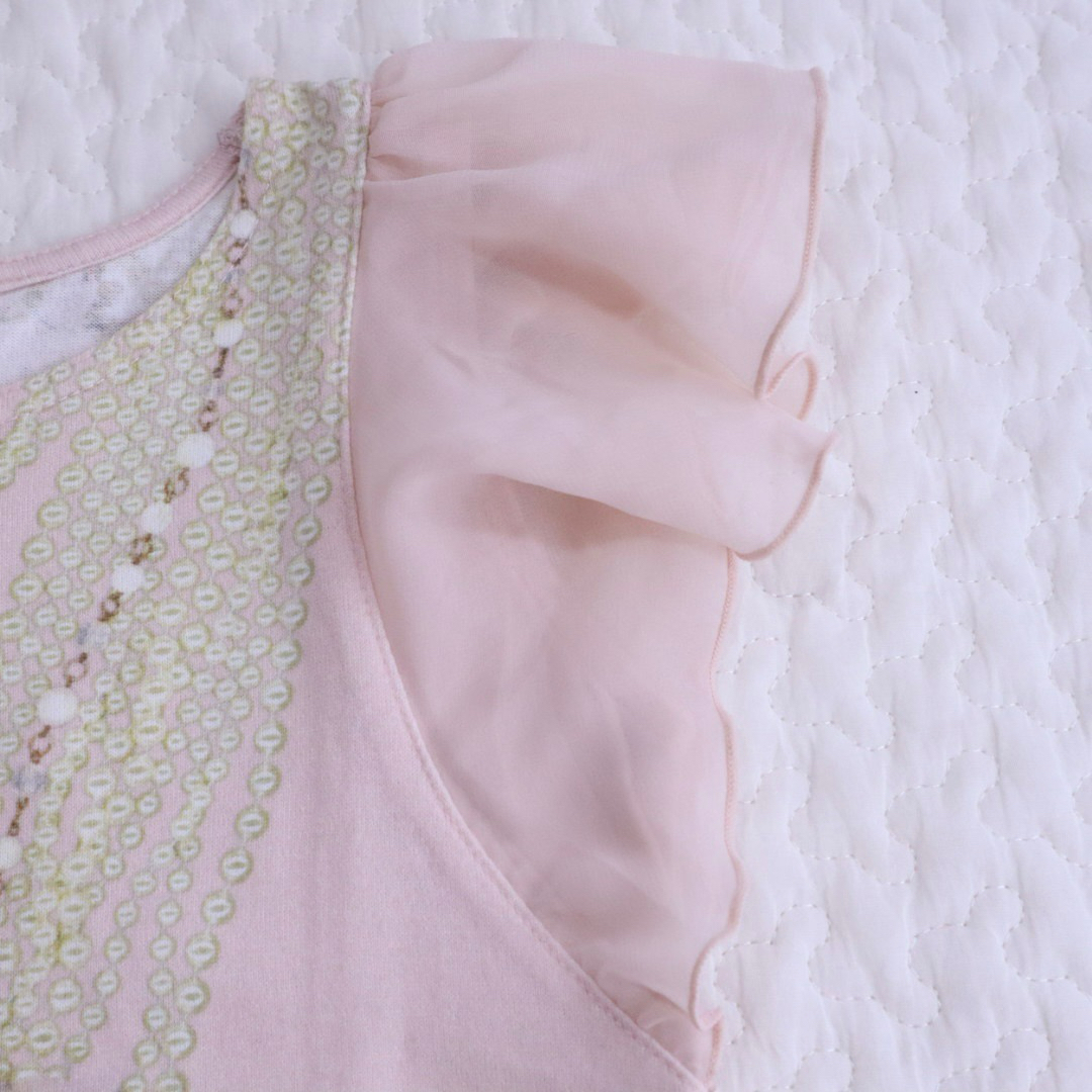 TOCCA(トッカ)のTOCCA トッカ　トロンプルイユ　だまし絵　袖フリル　ワンピース　110  キッズ/ベビー/マタニティのキッズ服女の子用(90cm~)(ワンピース)の商品写真