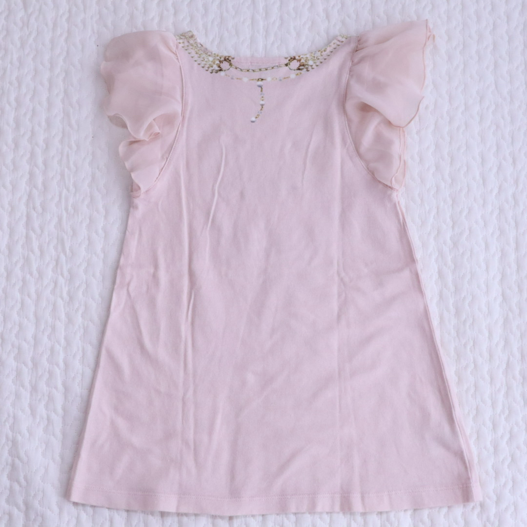 TOCCA(トッカ)のTOCCA トッカ　トロンプルイユ　だまし絵　袖フリル　ワンピース　110  キッズ/ベビー/マタニティのキッズ服女の子用(90cm~)(ワンピース)の商品写真