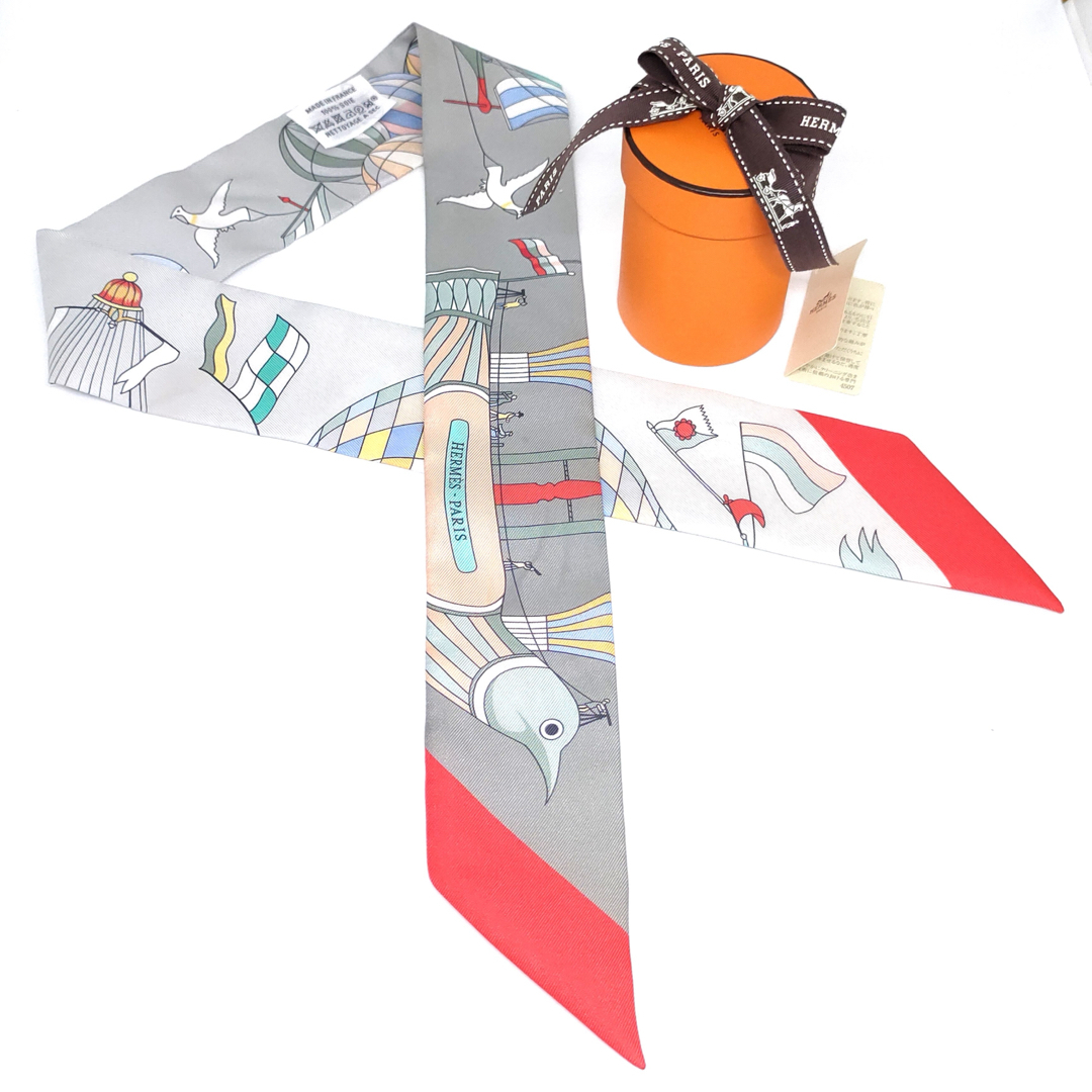 Amazon.co.jp: [エルメス] ツイリー 大空の狂気 シルク グレー