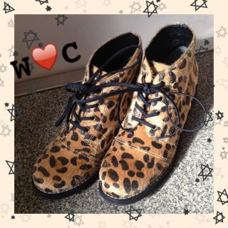 ダブルシー(wc)のW♡C 美品ヒョウ柄シューズ(ブーツ)