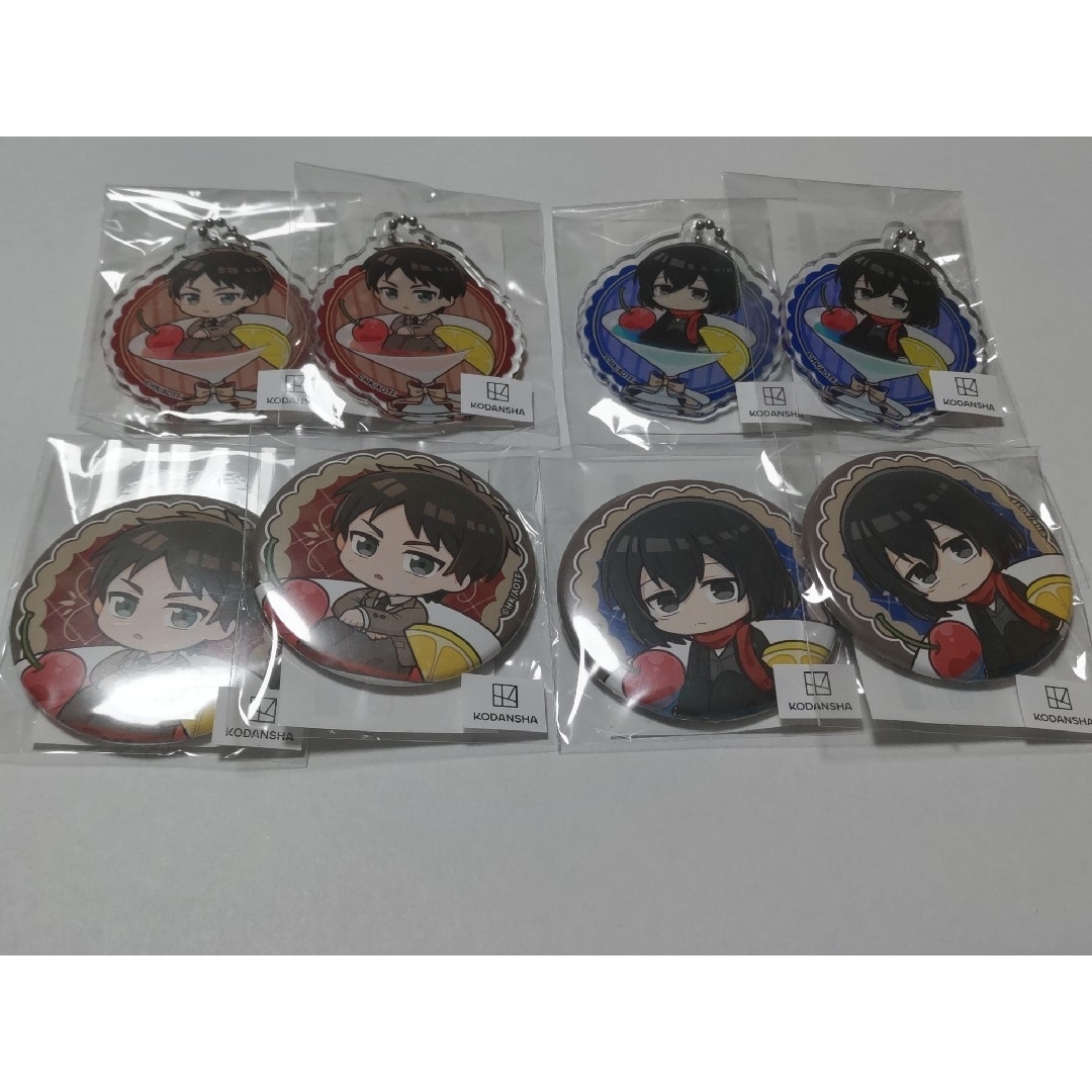 まるくじ 進撃の巨人 ちゃぽんっ! 缶バッジ エレン ミカサ エンタメ/ホビーのアニメグッズ(バッジ/ピンバッジ)の商品写真