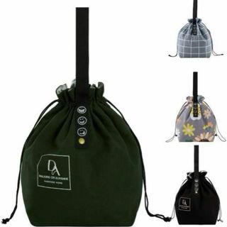 ランチバッグ お弁当袋 巾着バッグ ランチバッグ 保冷 保冷バッグお弁当 綿 緑(ランチボックス巾着)