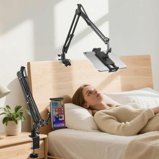【在庫セール】タブレット スタンド アーム ipadスタンド 寝ながら ベッド用(タブレット)