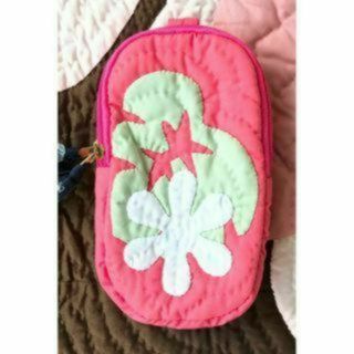 〈正規品〉ツインポーチ♡モンステラ/ガーデニア♡ホットピンク♡ハワイアンキルト(ポーチ)