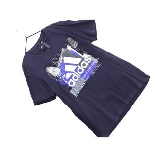 アディダス(adidas)のadidas アディダス プリント Tシャツ sizeS/濃紺 ■◆ レディース(Tシャツ(半袖/袖なし))