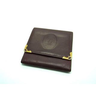 カルティエ(Cartier)の■美品■ Cartier カルティエ マストライン レザー コインケース コインパース 小銭入れ レディース ボルドー系 DH3985(財布)