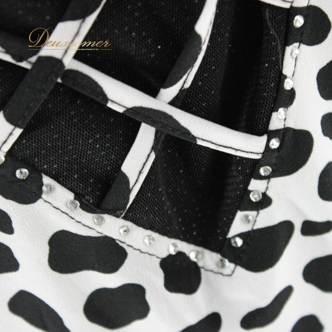 【美品 社交ダンス衣装】トップス レッスンウェア 練習着 Mサイズ 黒 白 ブラック ホワイト ラインストーン 長袖 上品 気品 スポーツ/アウトドアのスポーツ/アウトドア その他(ダンス/バレエ)の商品写真