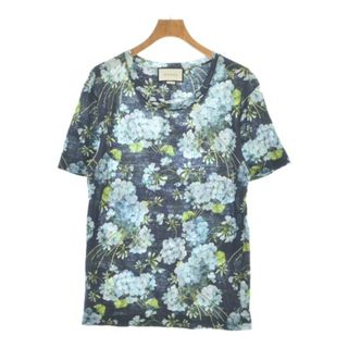 グッチ(GUCCI)のGUCCI グッチ Tシャツ・カットソー S 紺x青x白等(花柄) 【古着】【中古】(Tシャツ/カットソー(半袖/袖なし))