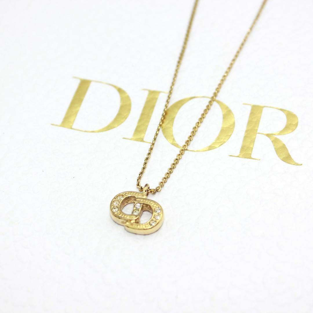 Christian Dior(クリスチャンディオール)のDior クリスチャンディオール CD ロゴ ストーン ゴールド ネックレス レディースのアクセサリー(ネックレス)の商品写真
