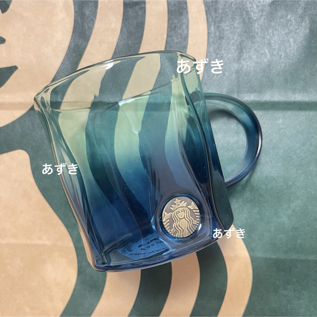 Starbucks(スターバックス)の耐熱グラスマグメダルデュアルブルーグラデーション355ml インテリア/住まい/日用品のキッチン/食器(グラス/カップ)の商品写真