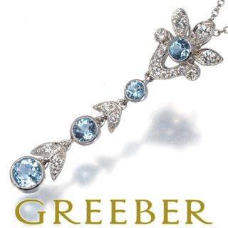 ティファニー(Tiffany & Co.)のティファニー ネックレス アクアマリン ダイヤ ダイヤモンド フラワー Pt950 (ネックレス)