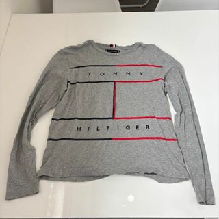 トミーヒルフィガー(TOMMY HILFIGER)のトミーヒルフィガー　ロングTシャツ　グレー　M　THG-72804(Tシャツ/カットソー(七分/長袖))