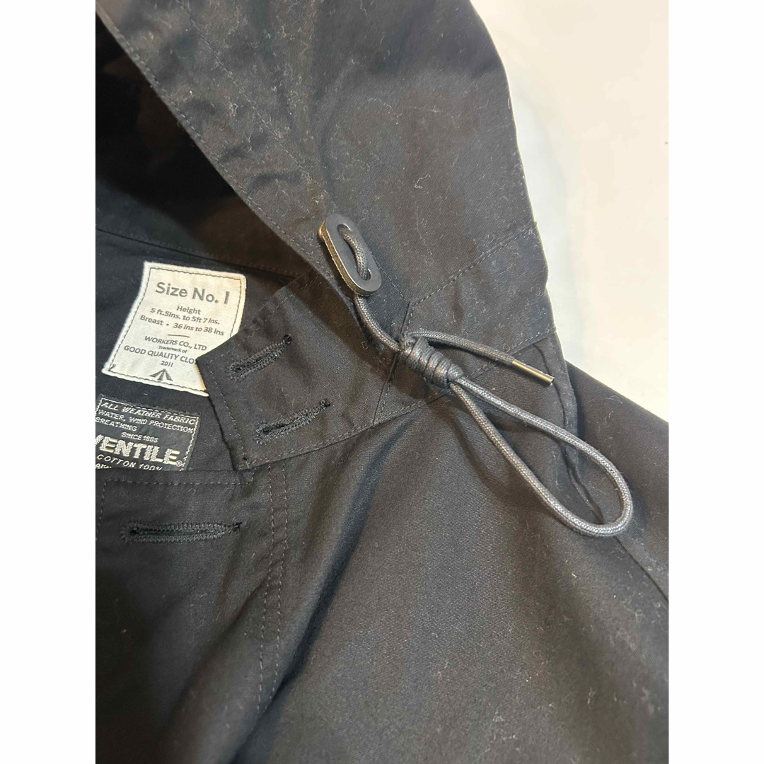 ワーカーズVENTILE 黒フード付きマウンテンパーカー Size No. I メンズのジャケット/アウター(マウンテンパーカー)の商品写真