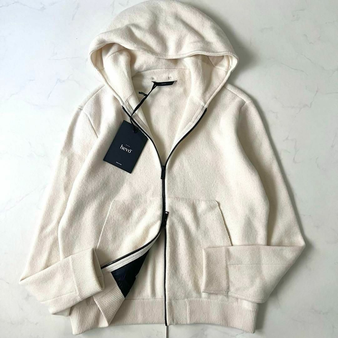 【メーカー直送】 hevo - オフ ウール ドライバーズニット hevo 未使用タグ付 ジャケット・アウター