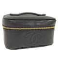 CHANEL バニティバッグ ハンドバッグ キャビアスキン レザー ブラック