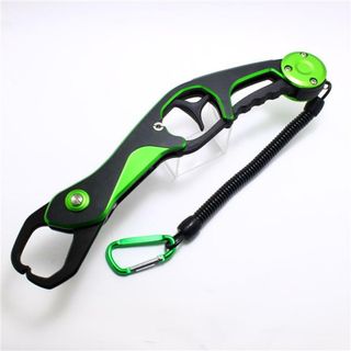 軽量アルミ製 フィッシュグリップ グリーン フィッシュキャッチャー 魚掴み(その他)
